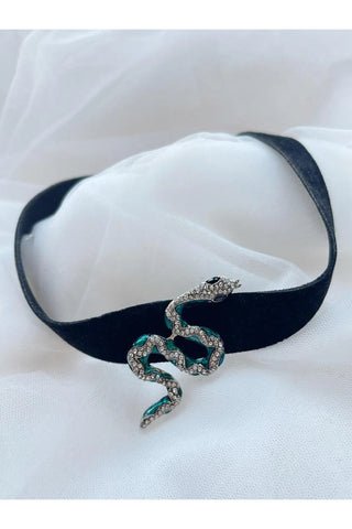 Yeşil Taşlı Şahmeran Choker Kolye