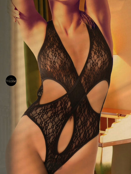 Sasha Çapraz Dantelli Bodysuit